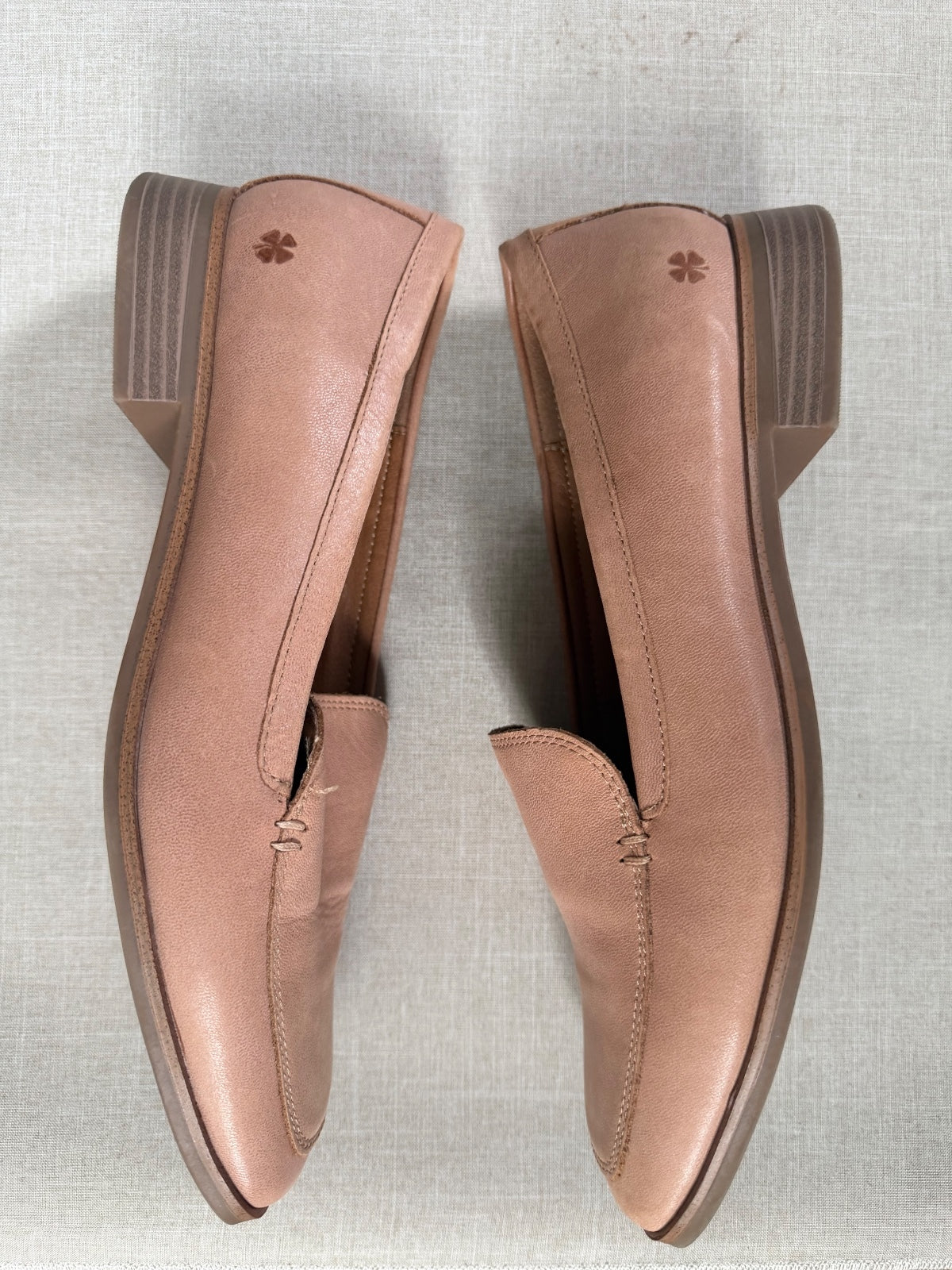 Lucky Brand Leather Loafers Blush Nude Beige Flat Slip On Size 10