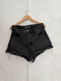 Old Navy Sky-Hi A-Line Black Denim Shorts Size 16 Frayed