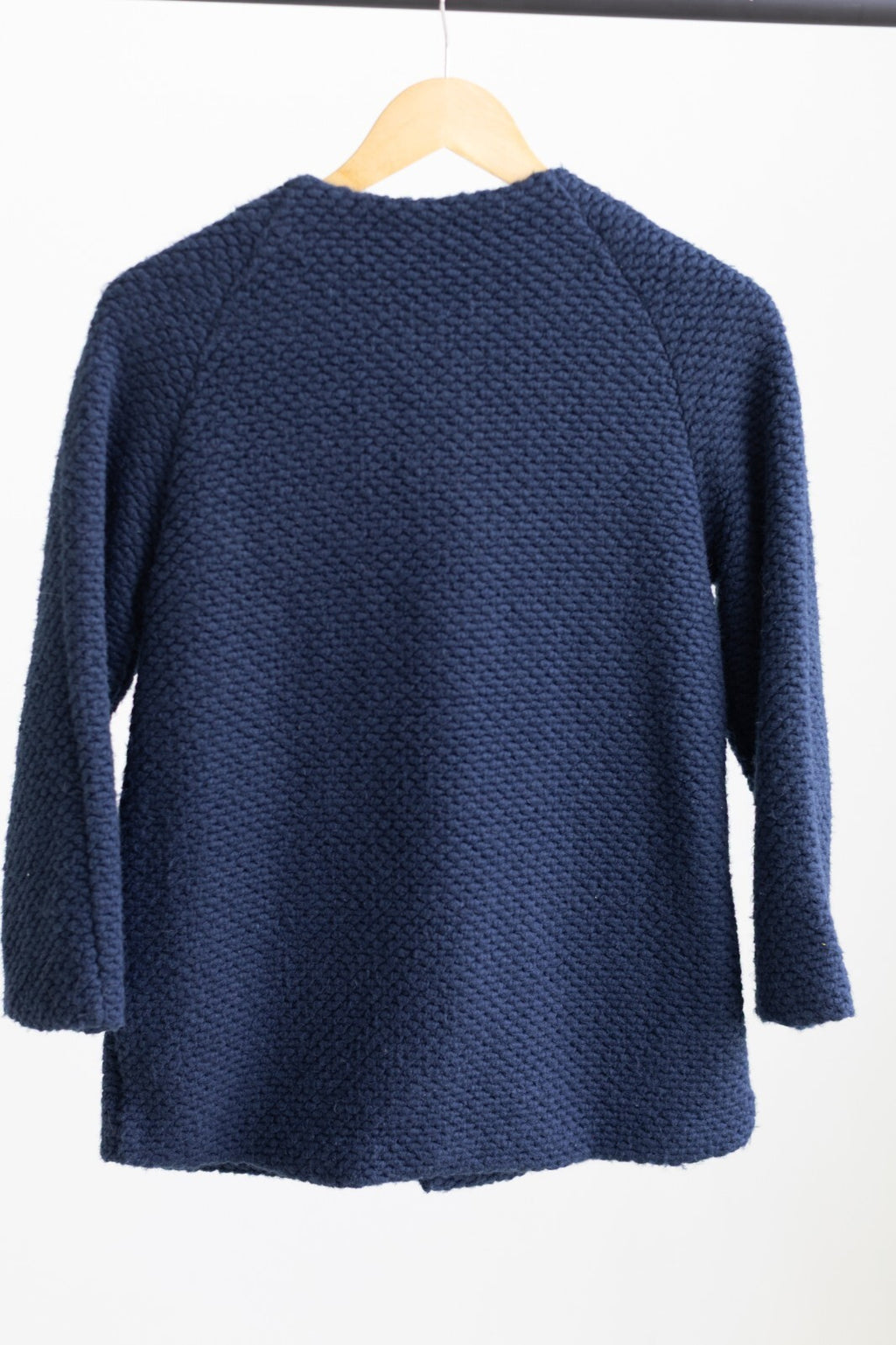 Zara Girls Navy Blue Knit Coat Jacket Floral Lined Size 11/12 152cm