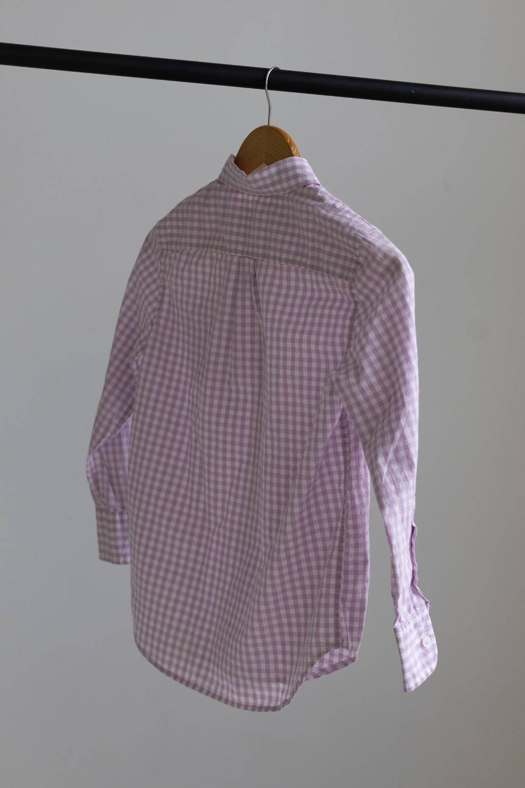 Crewcuts Boys Size 8 Purple Gingham Long Sleeve Button Down Shirt NWT