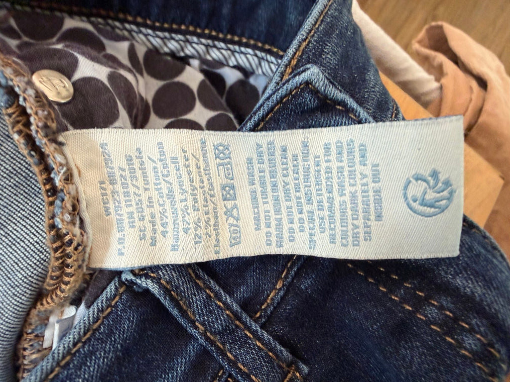 Broden Skinny Blue Denim Jeans with Ankle Zippers Size 8L