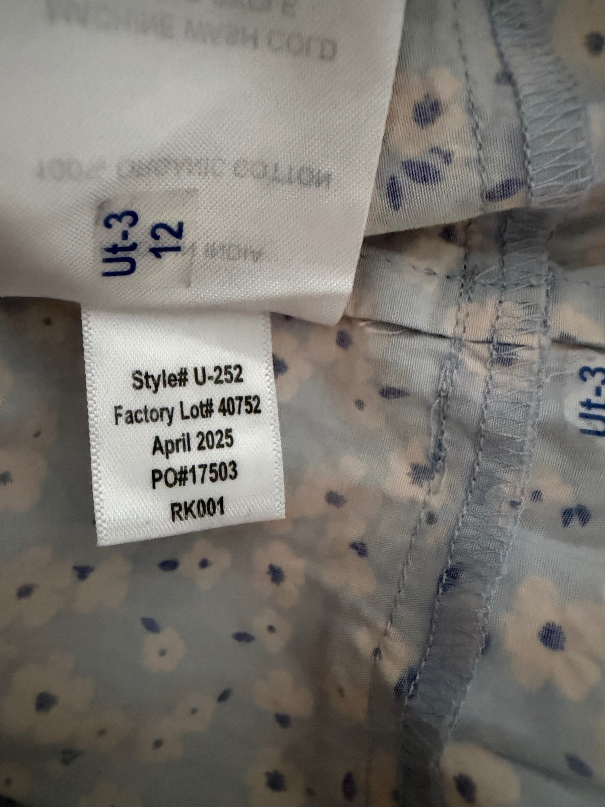 Quince Toddler Girl Organic Cotton Smocked Tiered Floral Dress Blue 3T