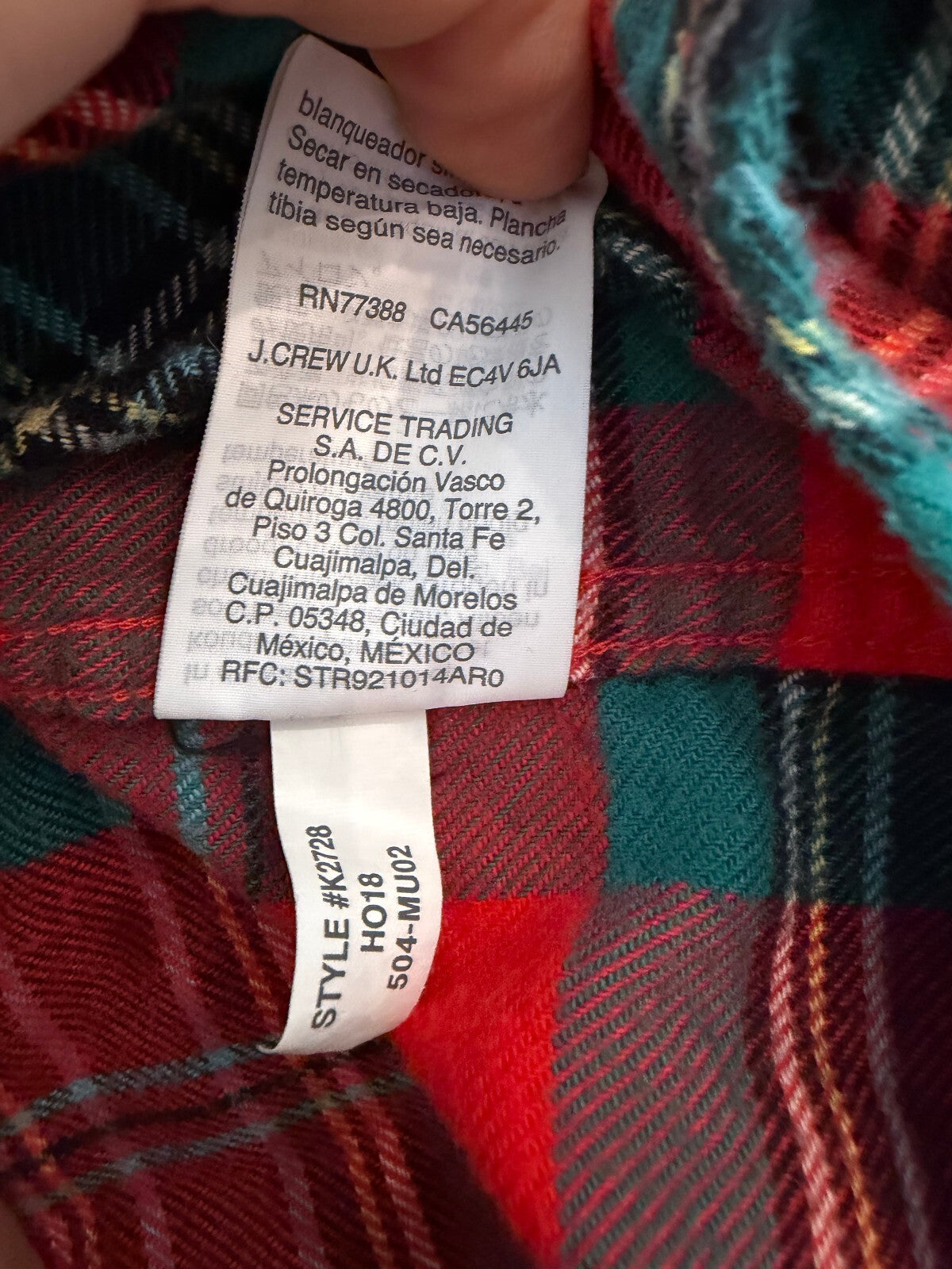Crewcuts J.Crew Boys Red Plaid Flannel Button Down Shirt Size 14 Holiday Cotton