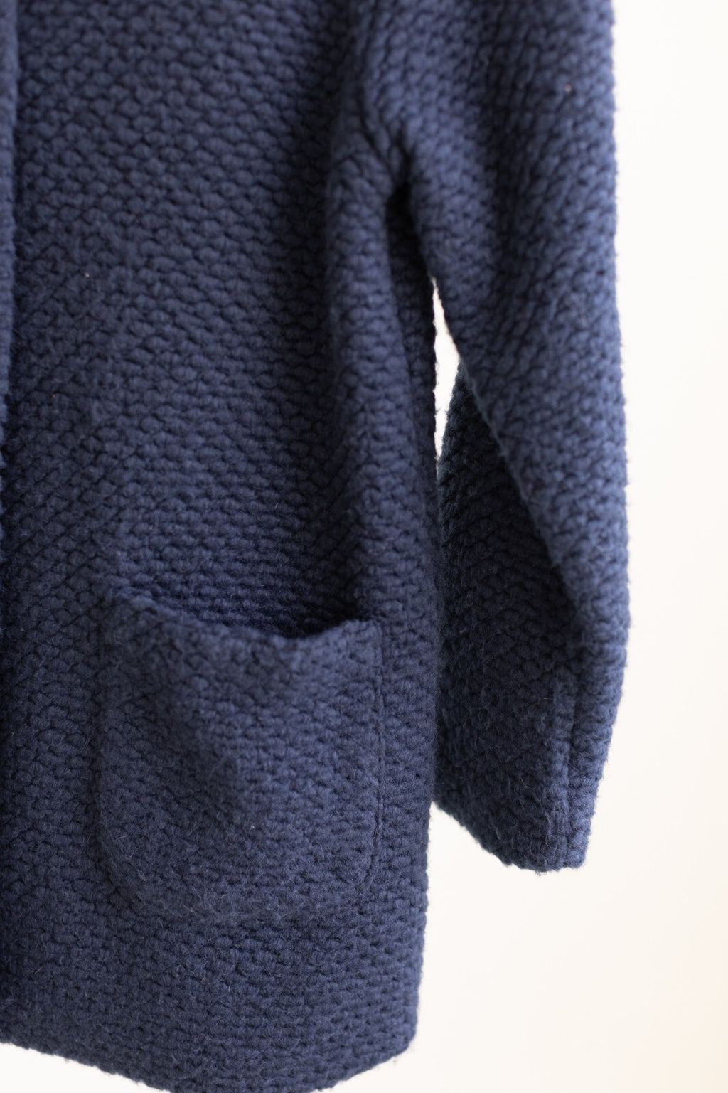 Zara Girls Navy Blue Knit Coat Jacket Floral Lined Size 11/12 152cm