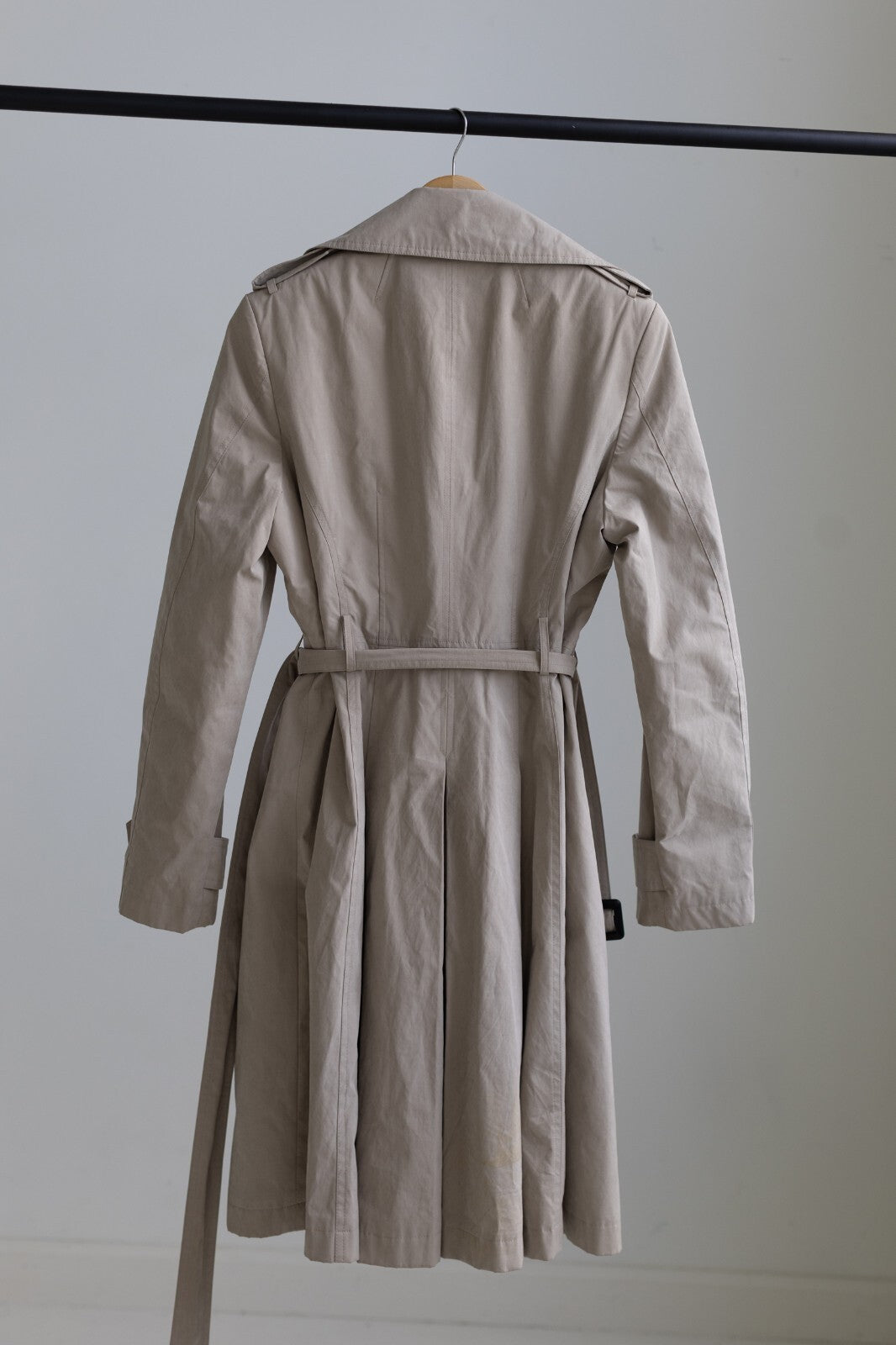 Calvin Klein Double Breasted Trench Coat Belted Beige Medium
