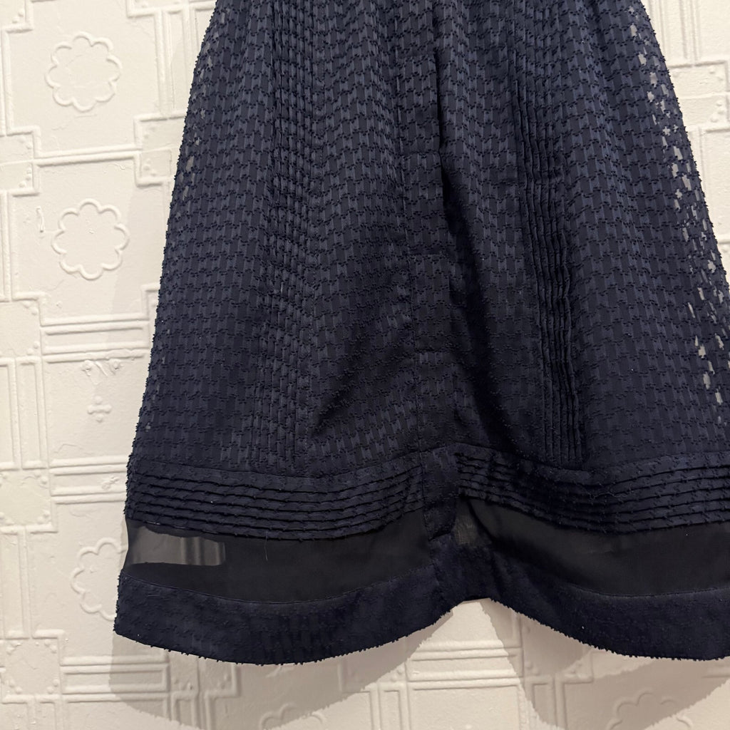 Banana Republic Navy Textured Sheer Trim Mini Dress Size 0