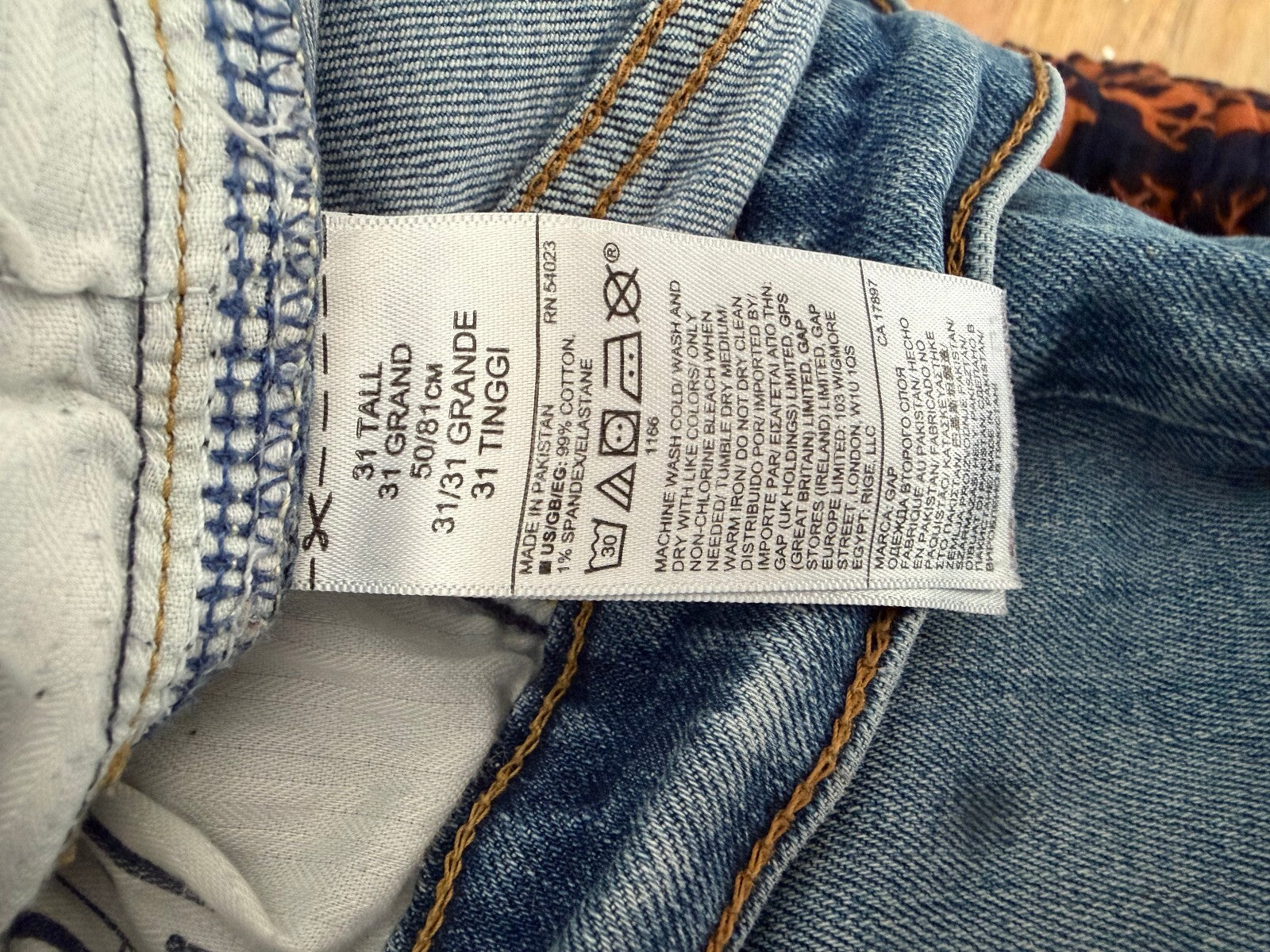 GAP Denim Womens 31 Tall Distressed Straight Leg Blue Jeans Fall 2018