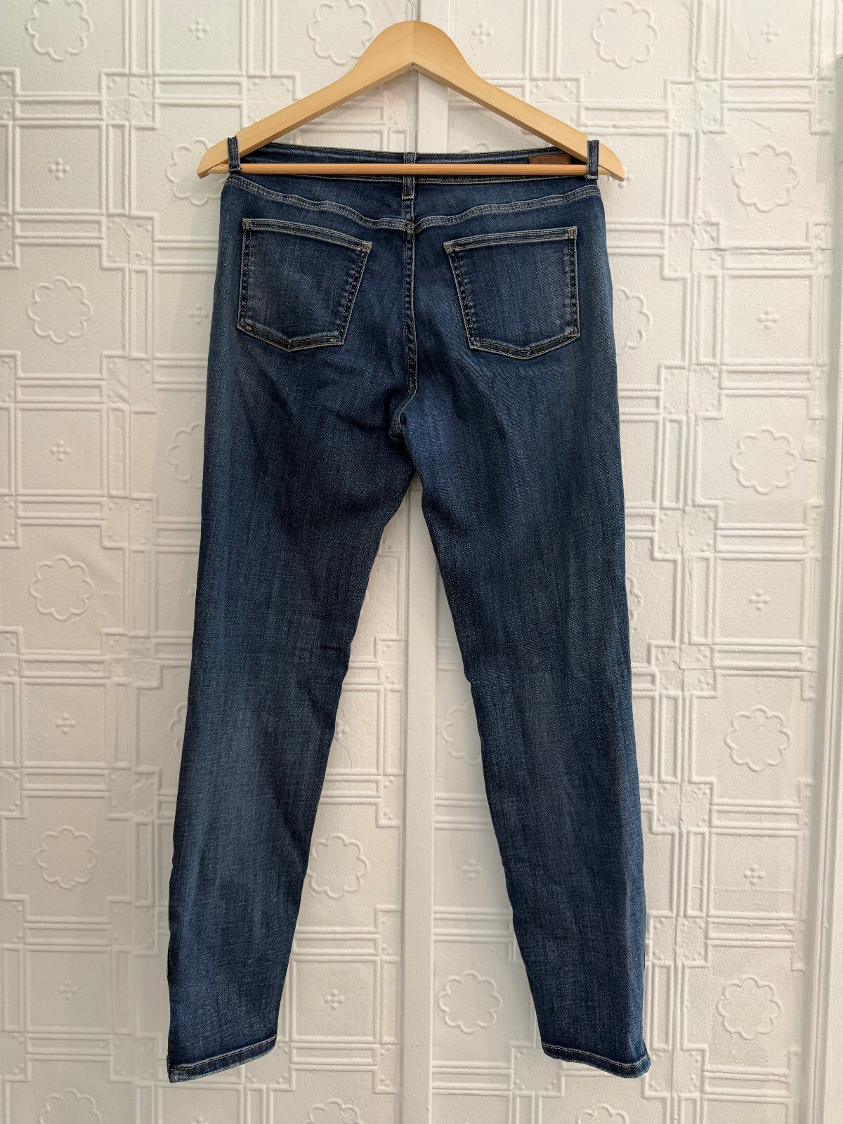 Broden Skinny Blue Denim Jeans with Ankle Zippers Size 8L