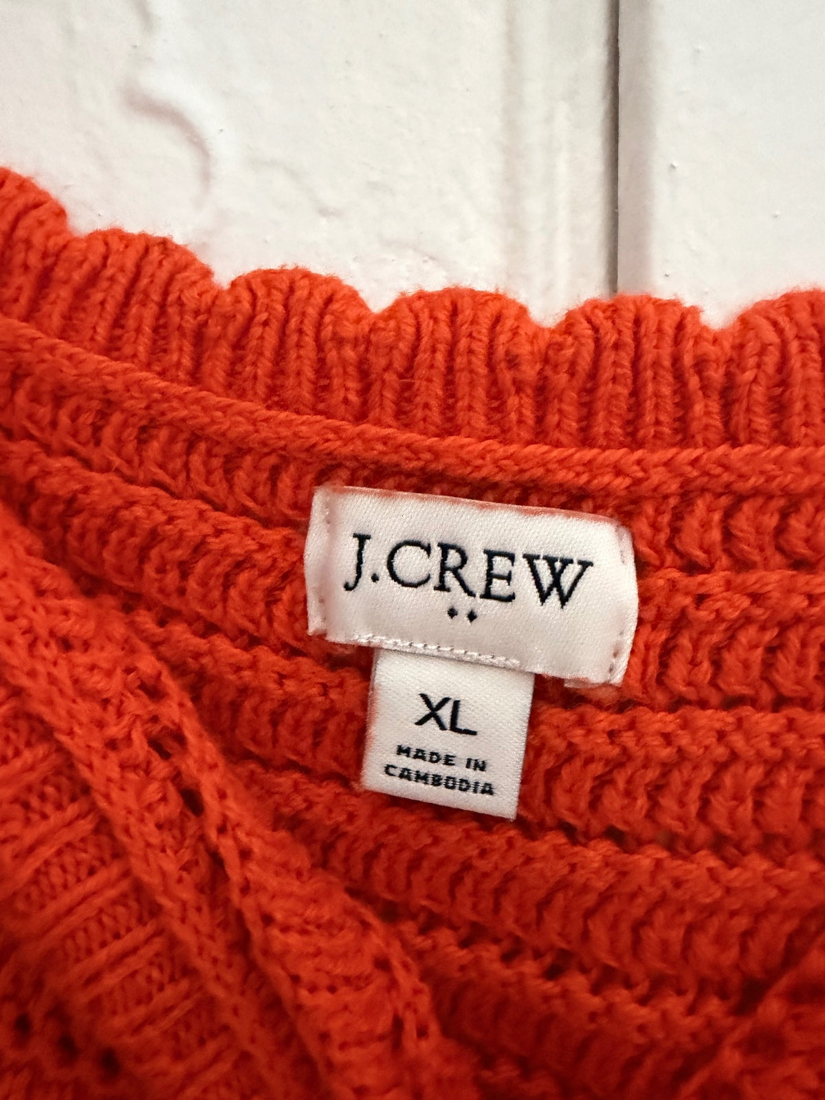 J.Crew Crochet Knit Tank Top Burnt Orange Size XL