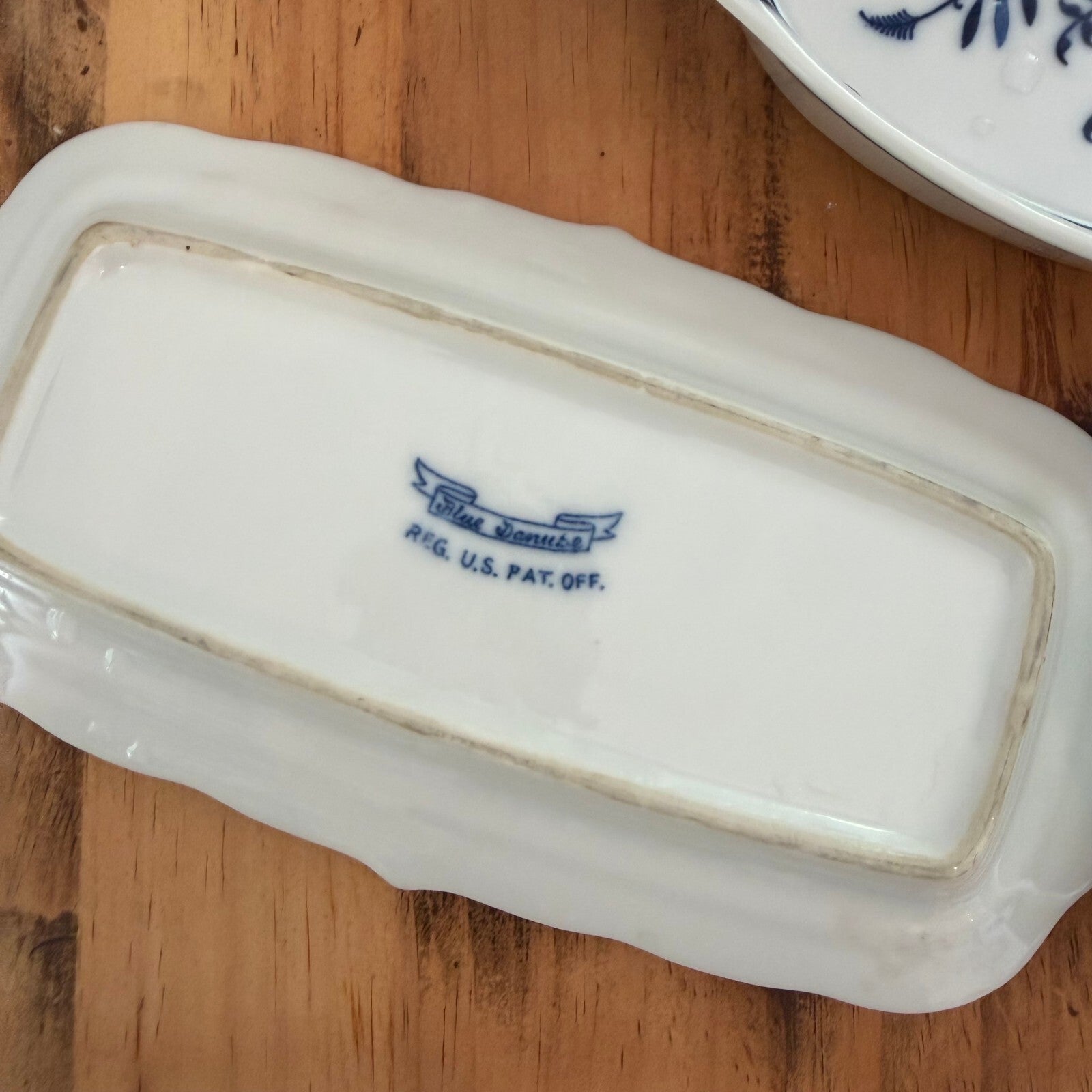 Vintage Blue Danube Fine China - Butter Dish (Blue Onion)