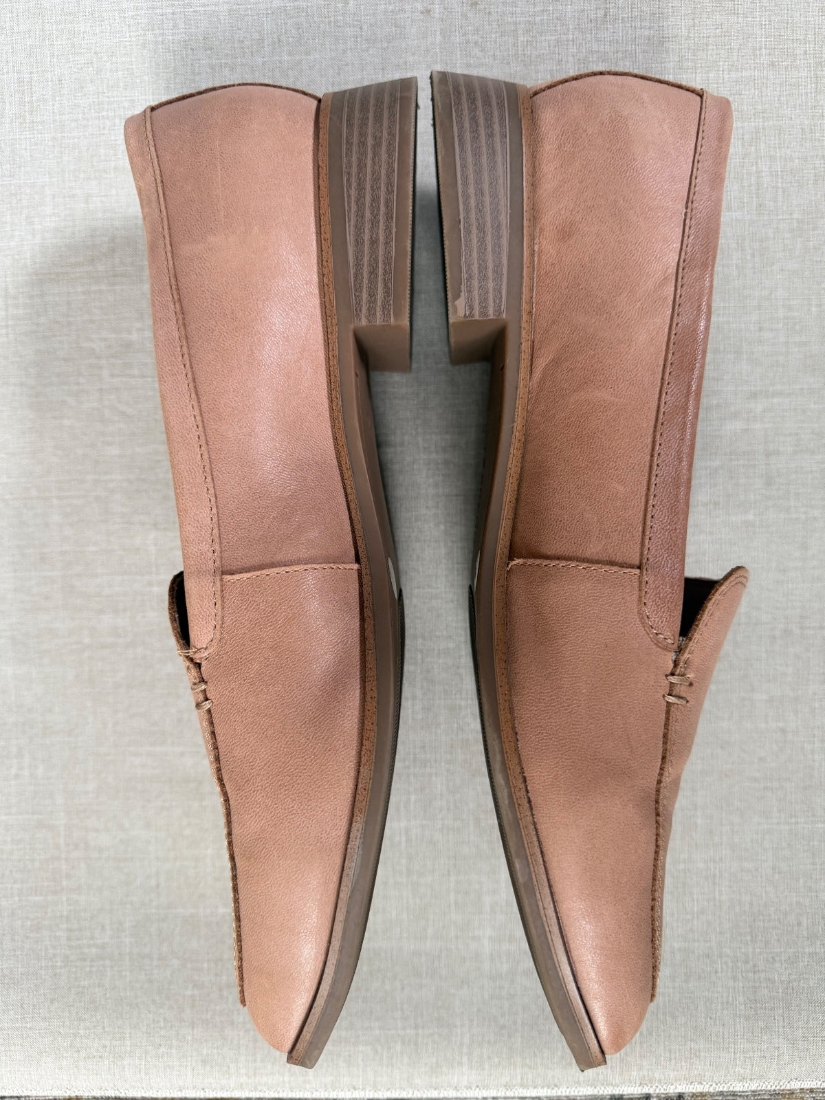 Lucky Brand Leather Loafers Blush Nude Beige Flat Slip On Size 10
