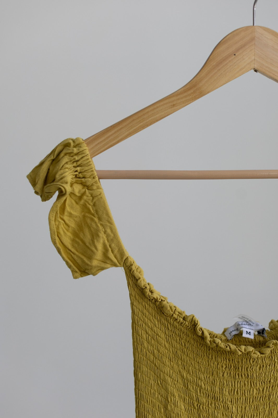 Young Fabulous & Broke Smocked Off Shoulder Maxi Dress Mustard Yellow M