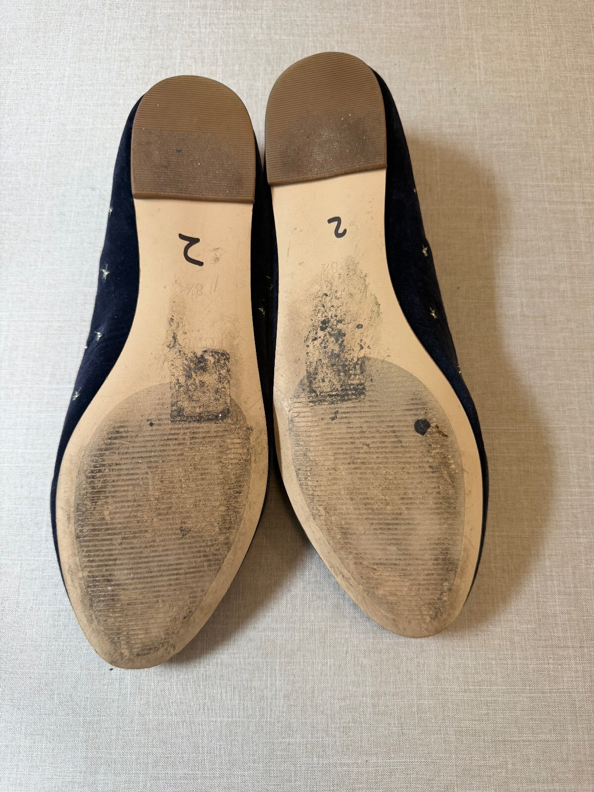 J.Crew Navy Blue Velvet Star Embroidered Loafers Flats Sz 8.5