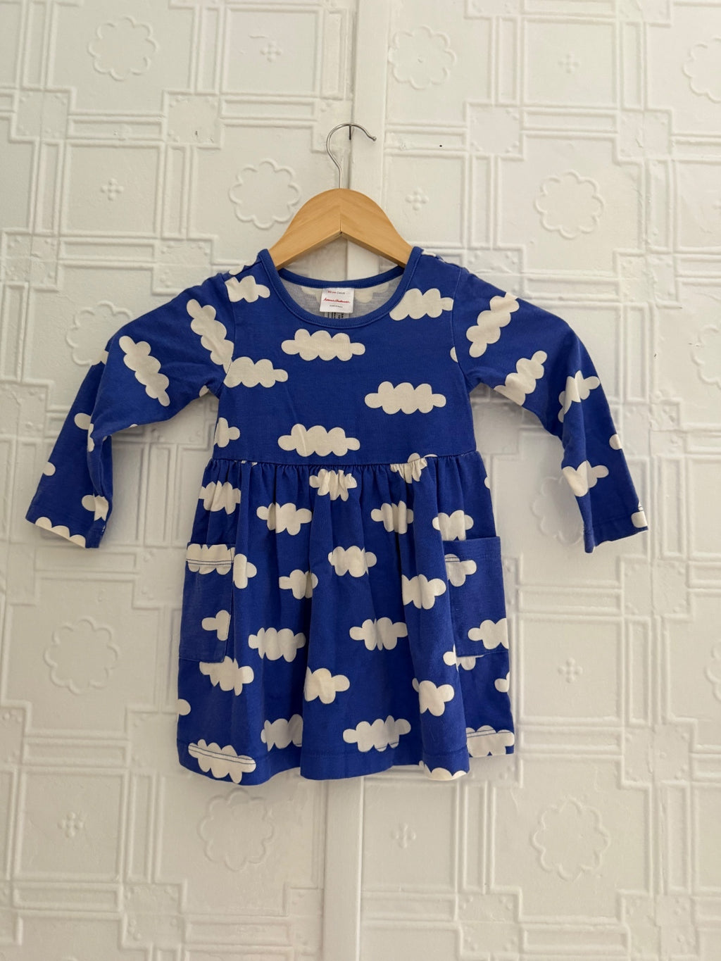 Hanna Andersson Blue Cloud Long Sleeve Playground Pocket Dress 2T