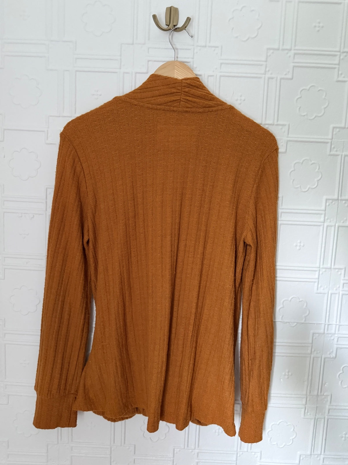 Maeve by Anthropologie Rafela Hacci Surplice Wrap Top Mustard Camel Medium