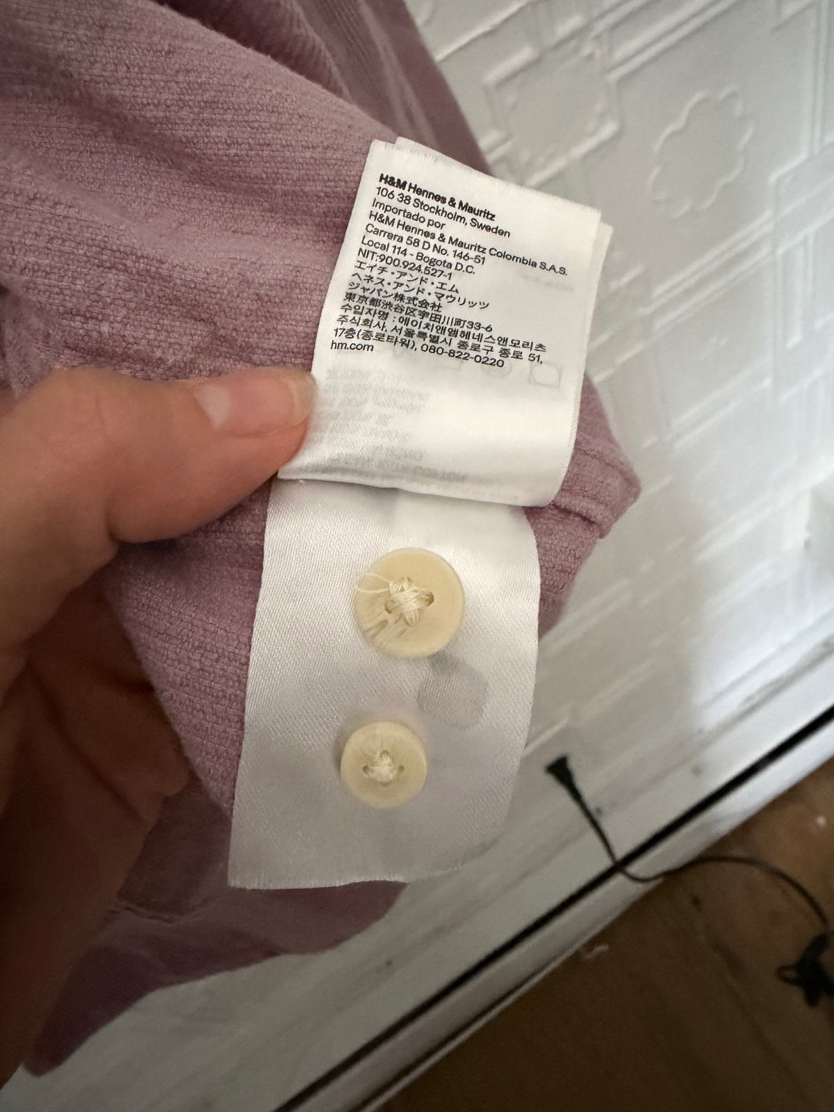 H&M Long Sleeve Mauve Corduroy Button-Down Shirt / Jacket