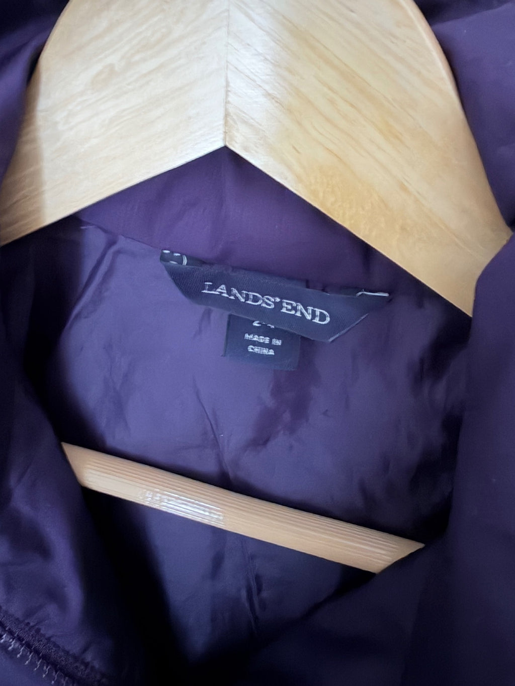 Lands' End Women's Hooded Rain Jacket Windbreaker Purple Size 2-4 (XS/S)