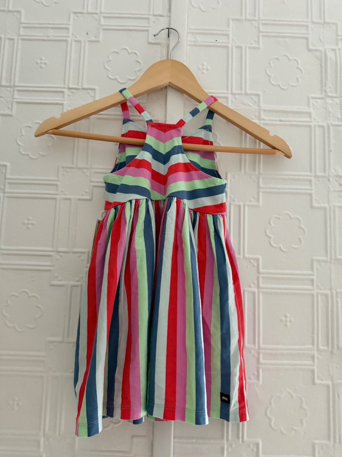 NWT Tea Collection Cross-Back Striped Twirl Dress 3T
