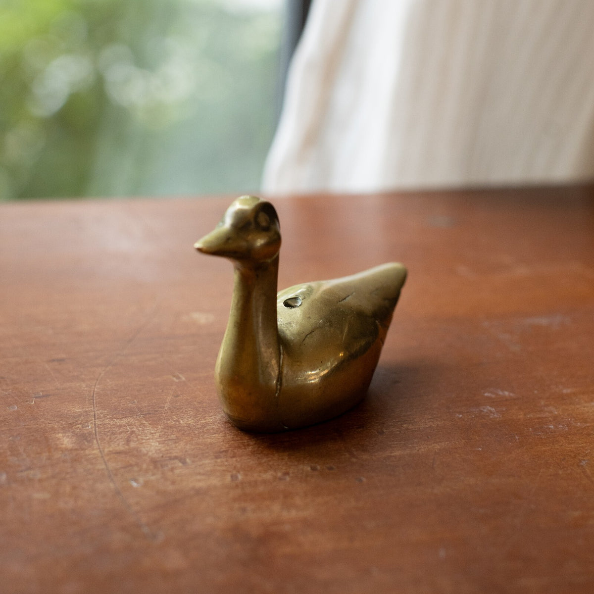 Vintage Brass Duck Figurine with Hollow Body