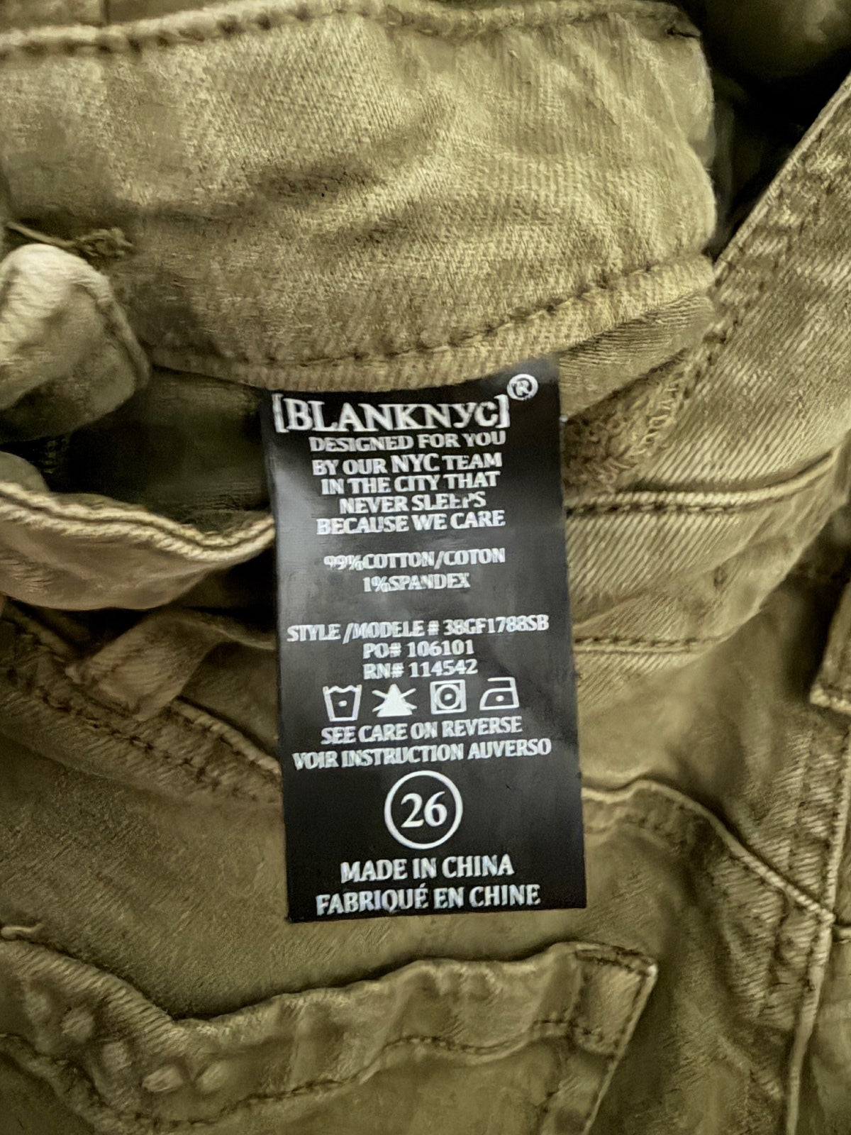 BLANKNYC Apple Jack Skinny Denim Overalls Olive Green Size 26