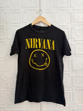 Nirvana Smiley Face Graphic Tee Black Size Medium