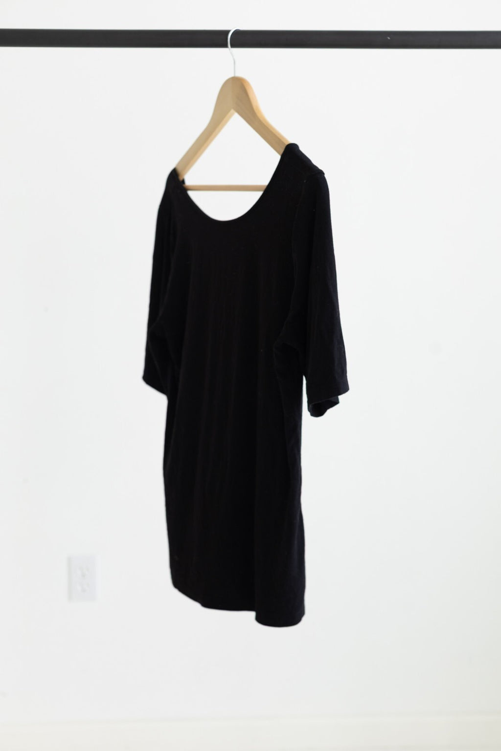 A New Day Black Scoop Neck Short Sleeve Top Tee Size Large L