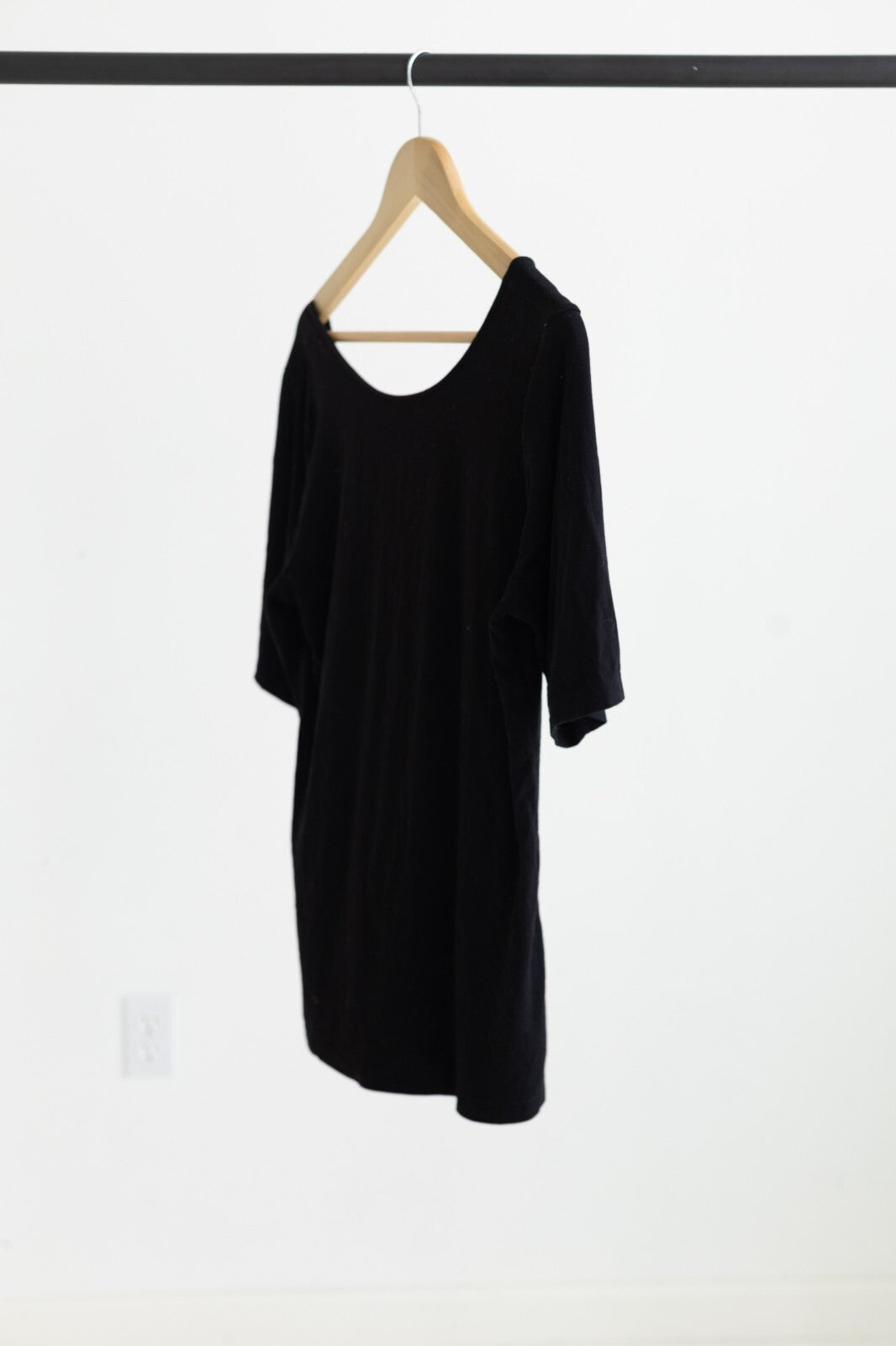 A New Day Black Scoop Neck Short Sleeve Top Tee Size Large L
