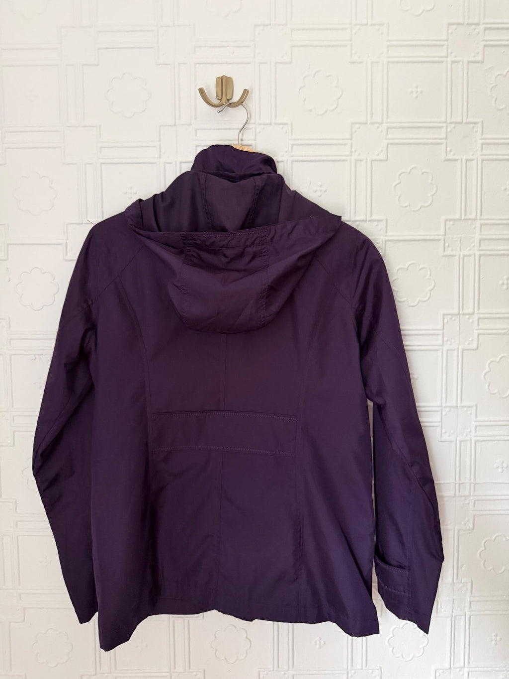 Lands' End Women's Hooded Rain Jacket Windbreaker Purple Size 2-4 (XS/S)