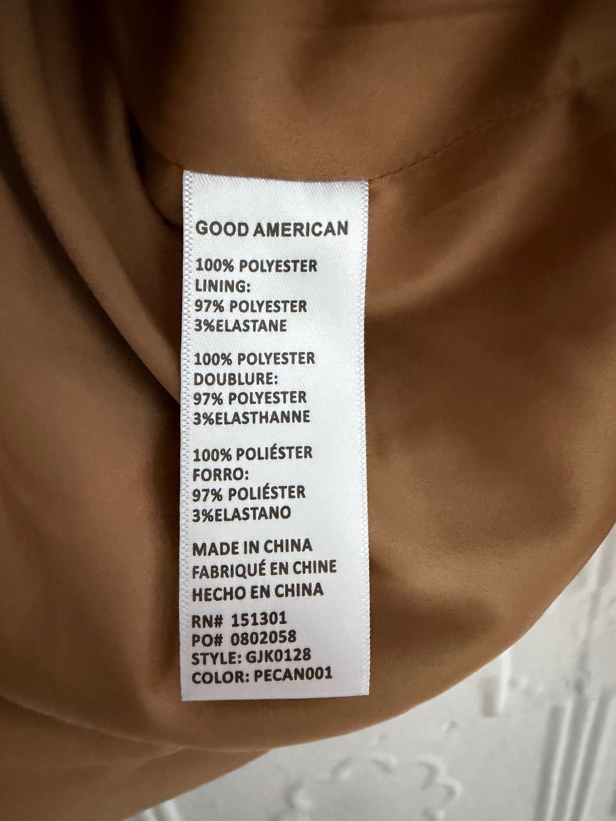 NWT Good American Blazer Pecan Tan Camel Size 4 Single Button