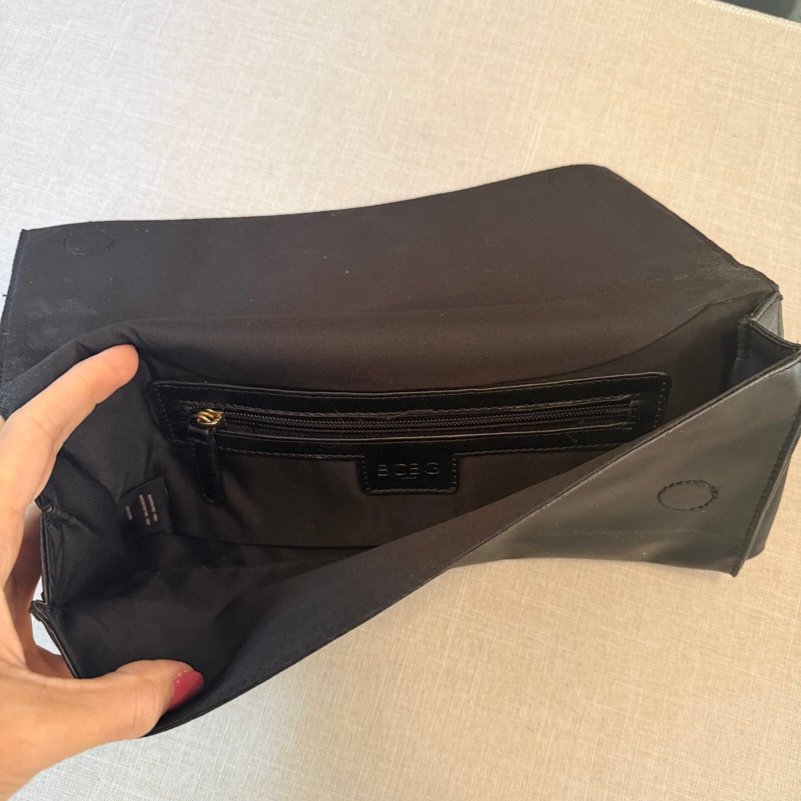 BCBG Paris Black Studded Envelope Clutch Bag Evening Purse