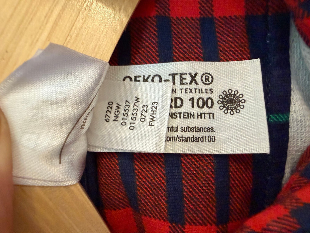 Hanna Andersson Kids Flannel Plaid Button Down Shirt Red Blue 120cm US 6-7