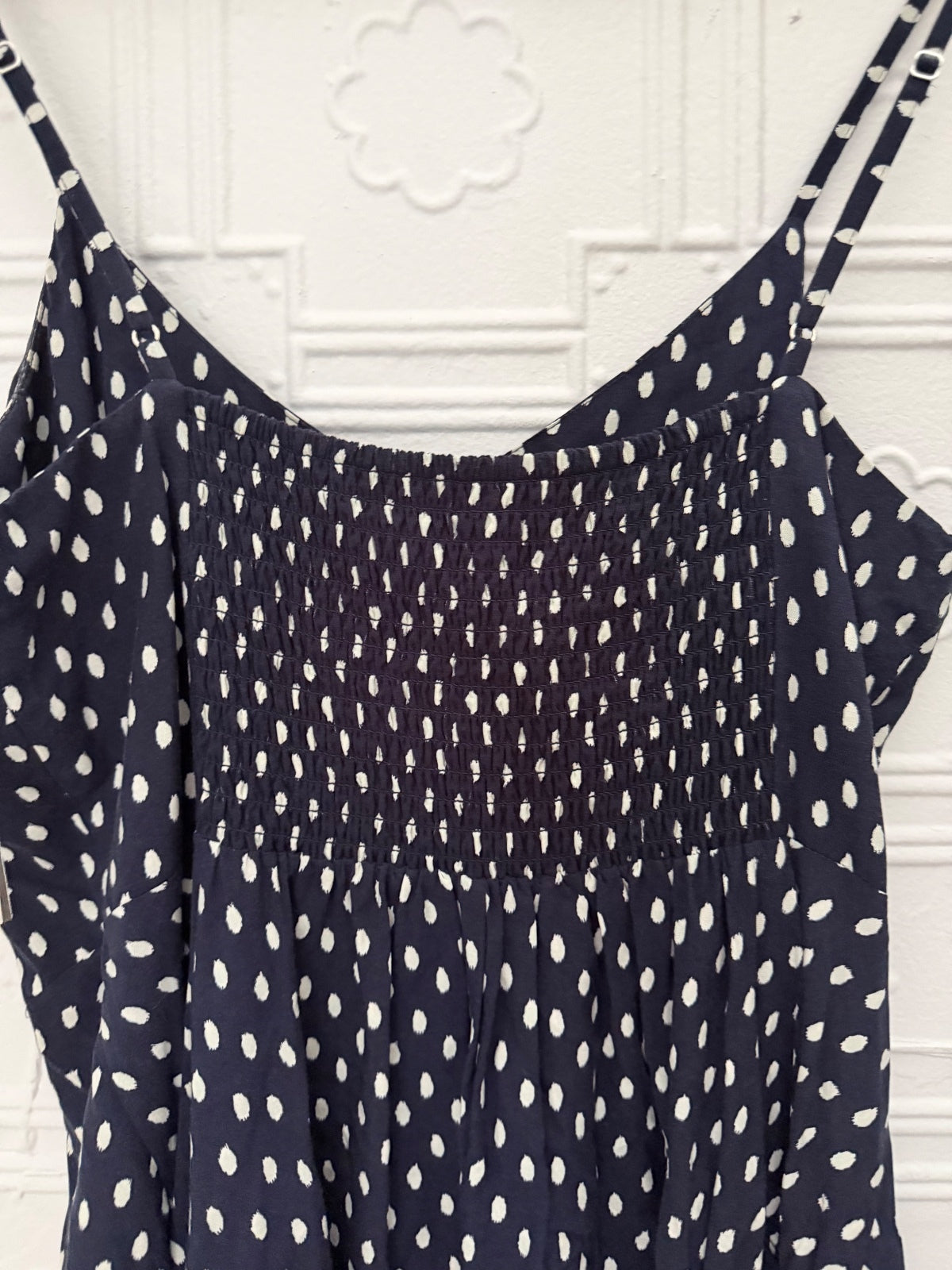 GAP Navy White Polka Dot Cami Dress Small Cottagecore Sun Dress