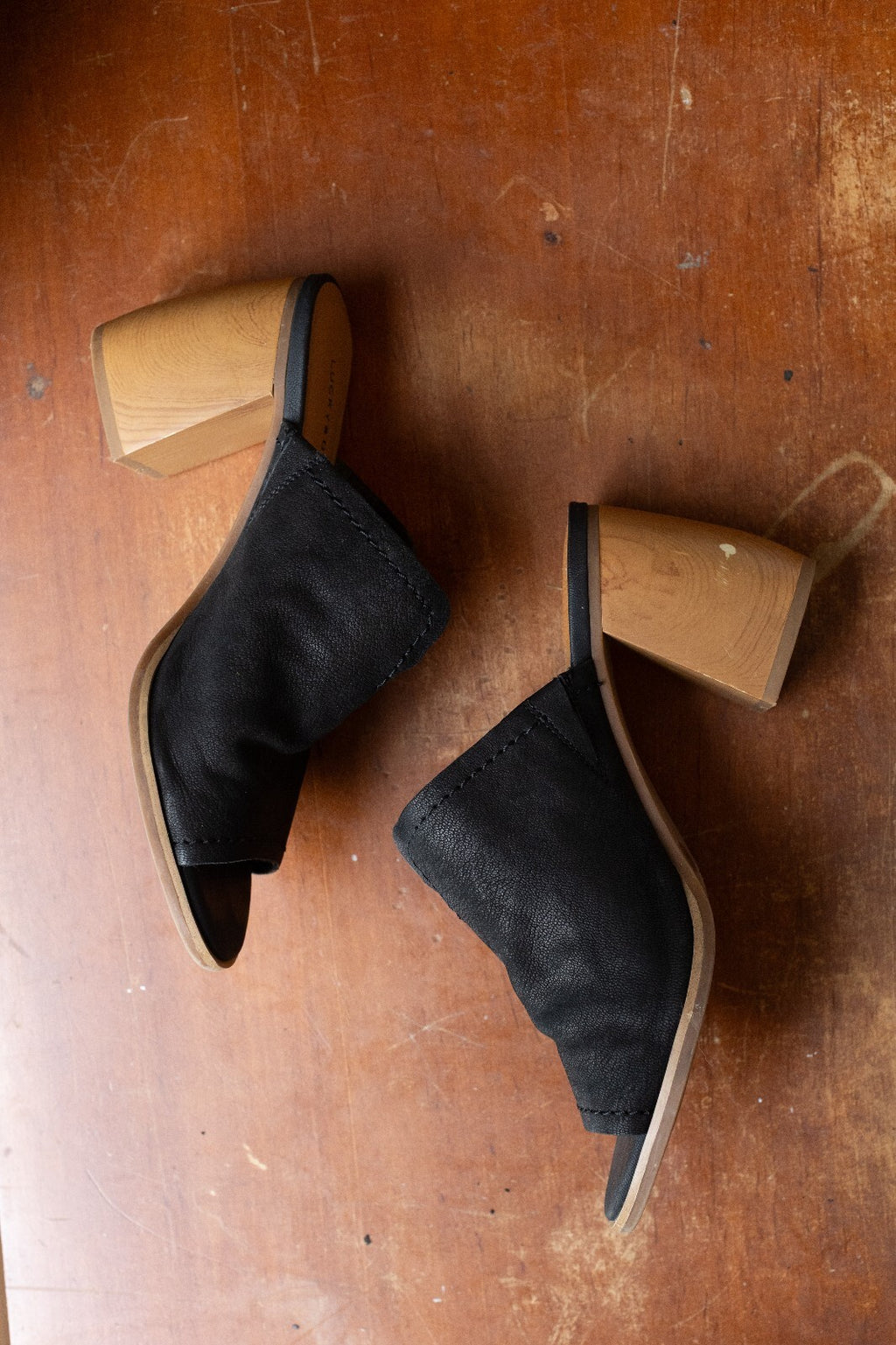 Lucky Brand Women's Black Open Toe Mule Heels Size 8