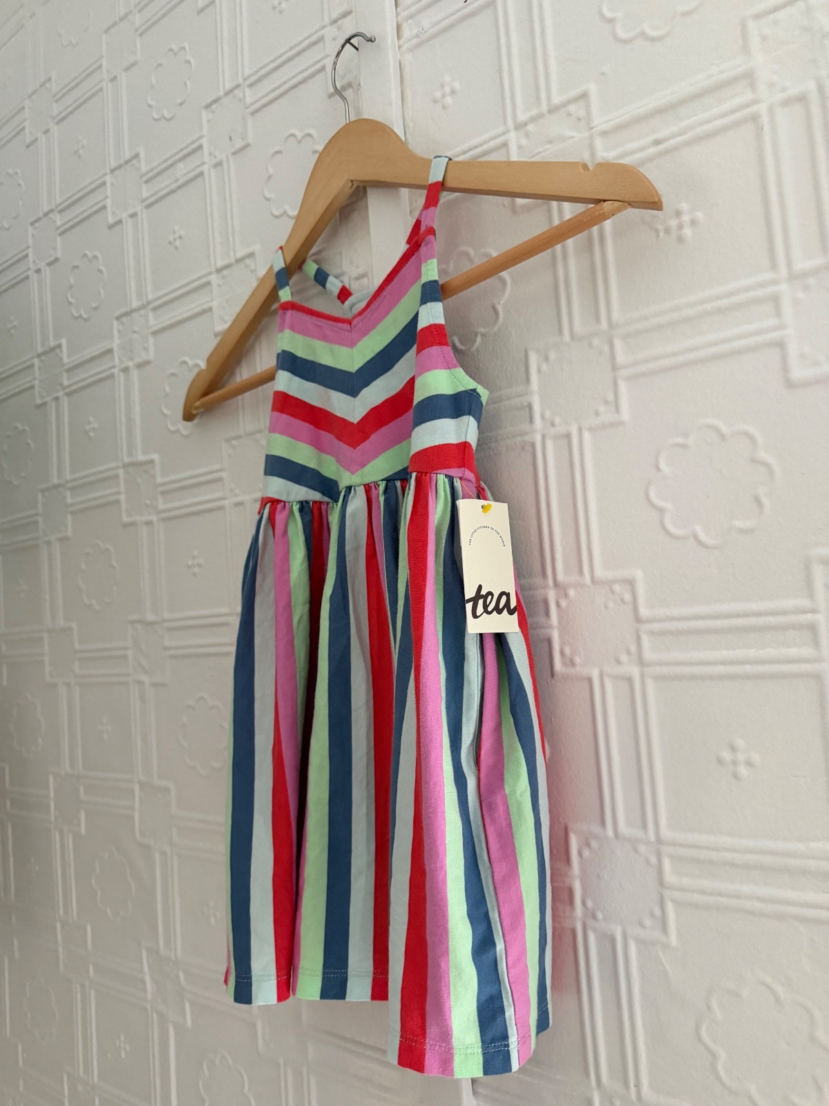 NWT Tea Collection Cross-Back Striped Twirl Dress 3T