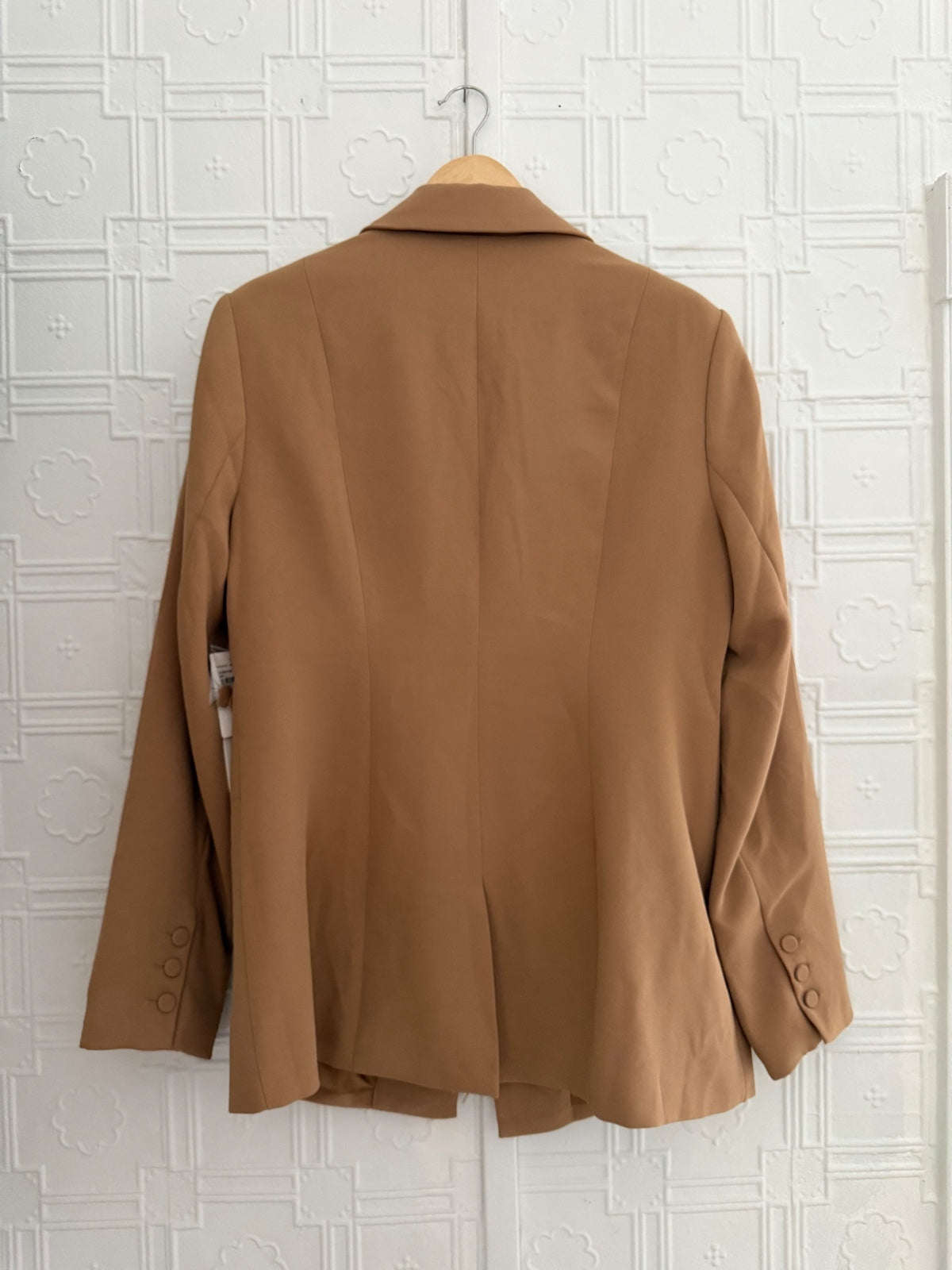 NWT Good American Blazer Pecan Tan Camel Size 4 Single Button