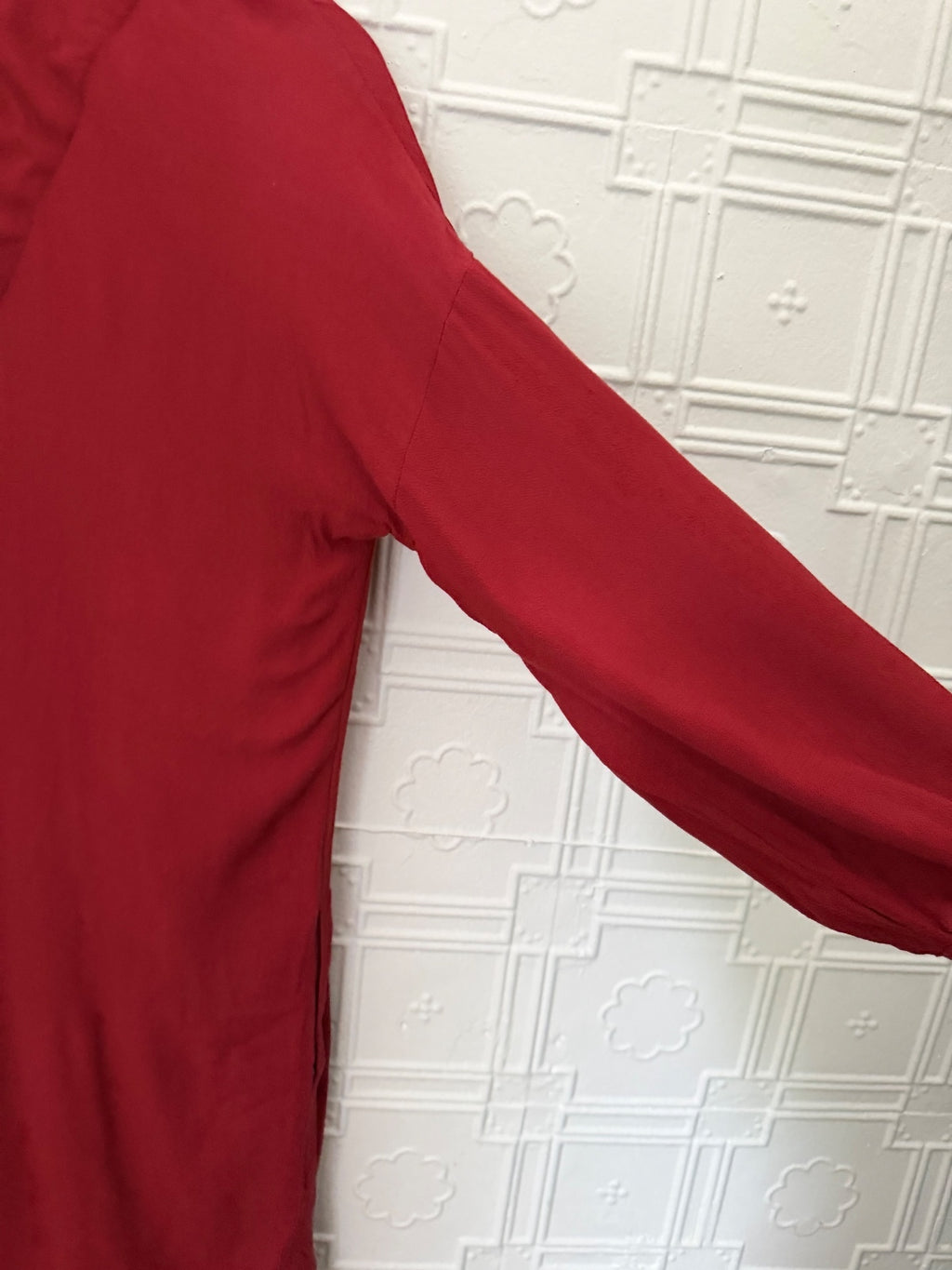 Madewell V-Neck Tunic Shift Dress Red Size XXS 3/4 Sleeve  PRICING: