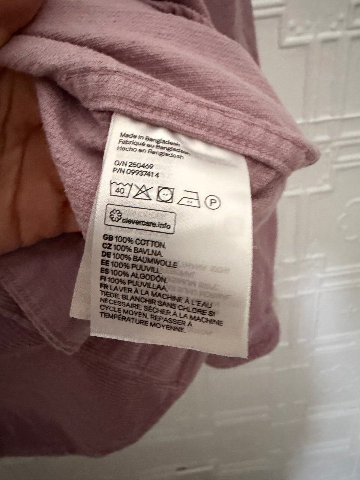H&M Long Sleeve Mauve Corduroy Button-Down Shirt / Jacket