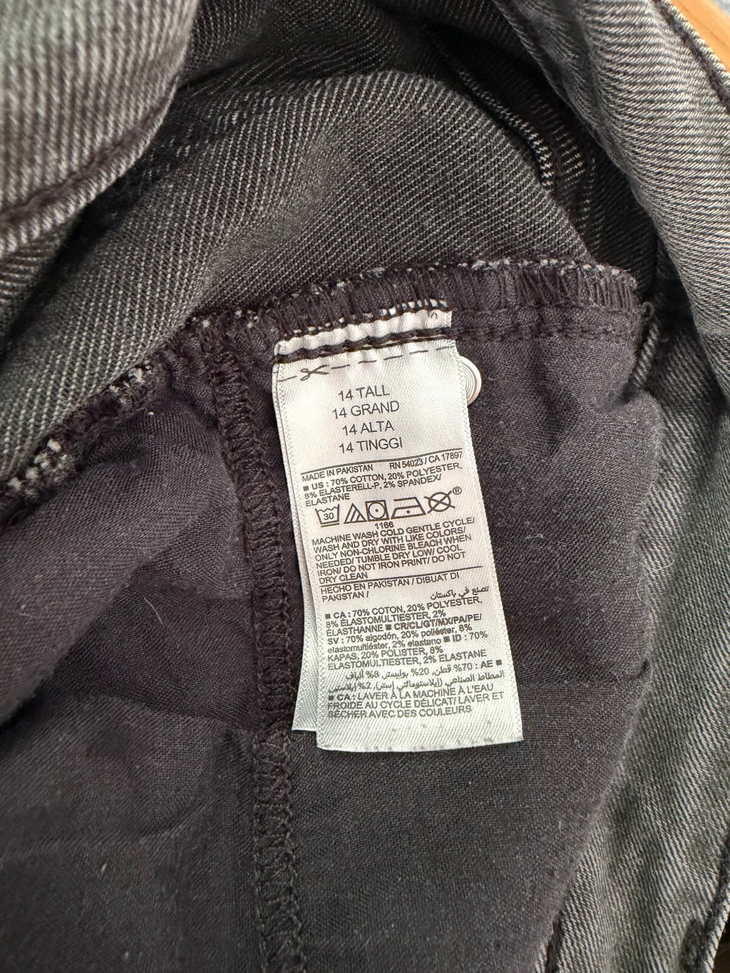 Old Navy Rockstar Super Skinny Jeans Grey High Rise 14 Tall 360 Stretch