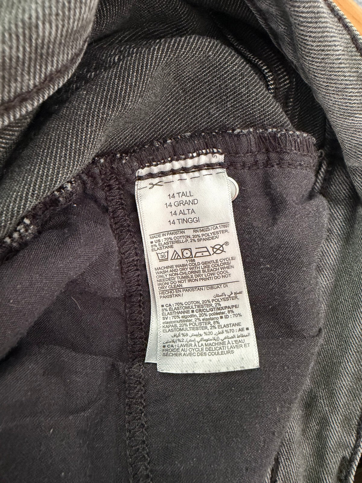 Old Navy Rockstar Super Skinny Jeans Grey High Rise 14 Tall 360 Stretch