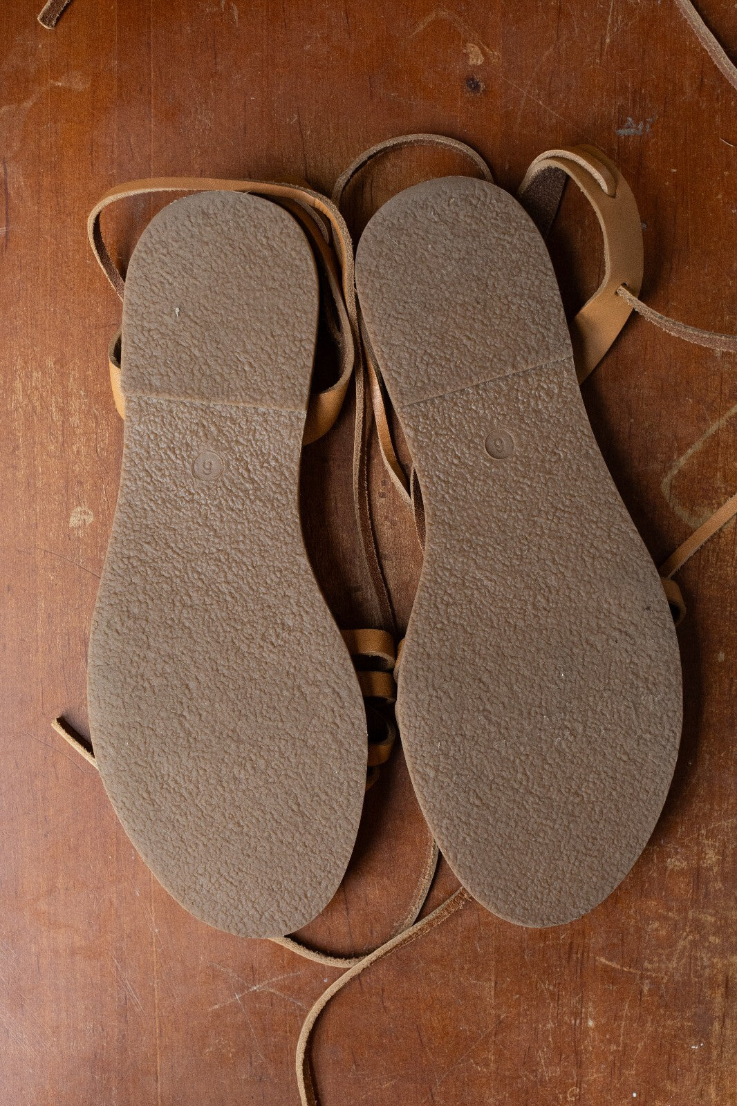 Madewell Brown Leather Strappy Lace-Up Sandals Size 6
