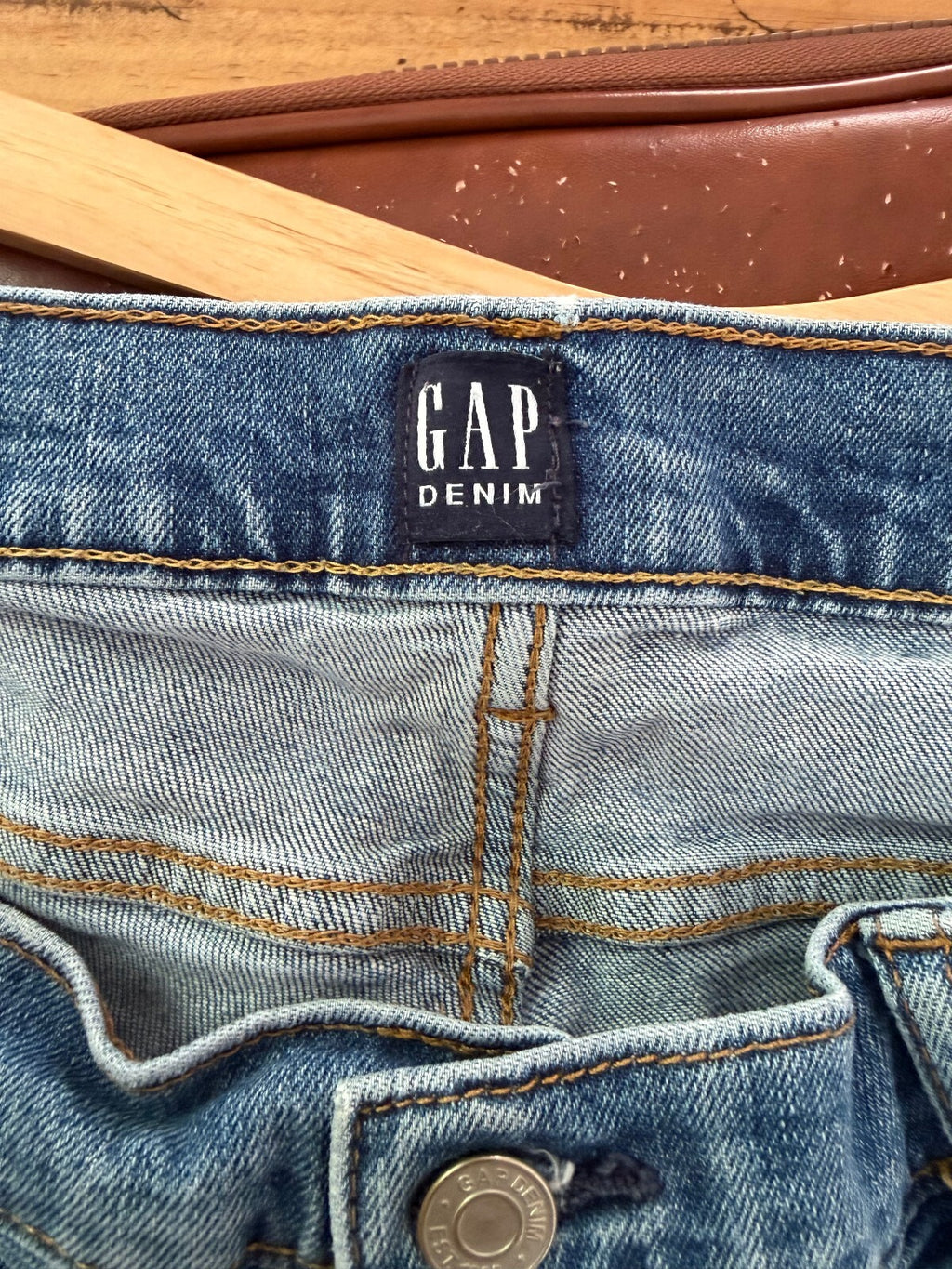 GAP Denim Womens 31 Tall Distressed Straight Leg Blue Jeans Fall 2018