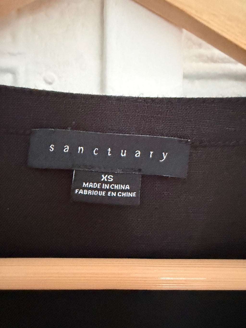 Sanctuary Black 100% Linen Button Front Dress Roll Tab Sleeve XS