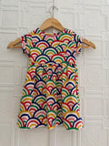 Mini Boden Rainbow Scallop Fun Jersey Dress 18-24M