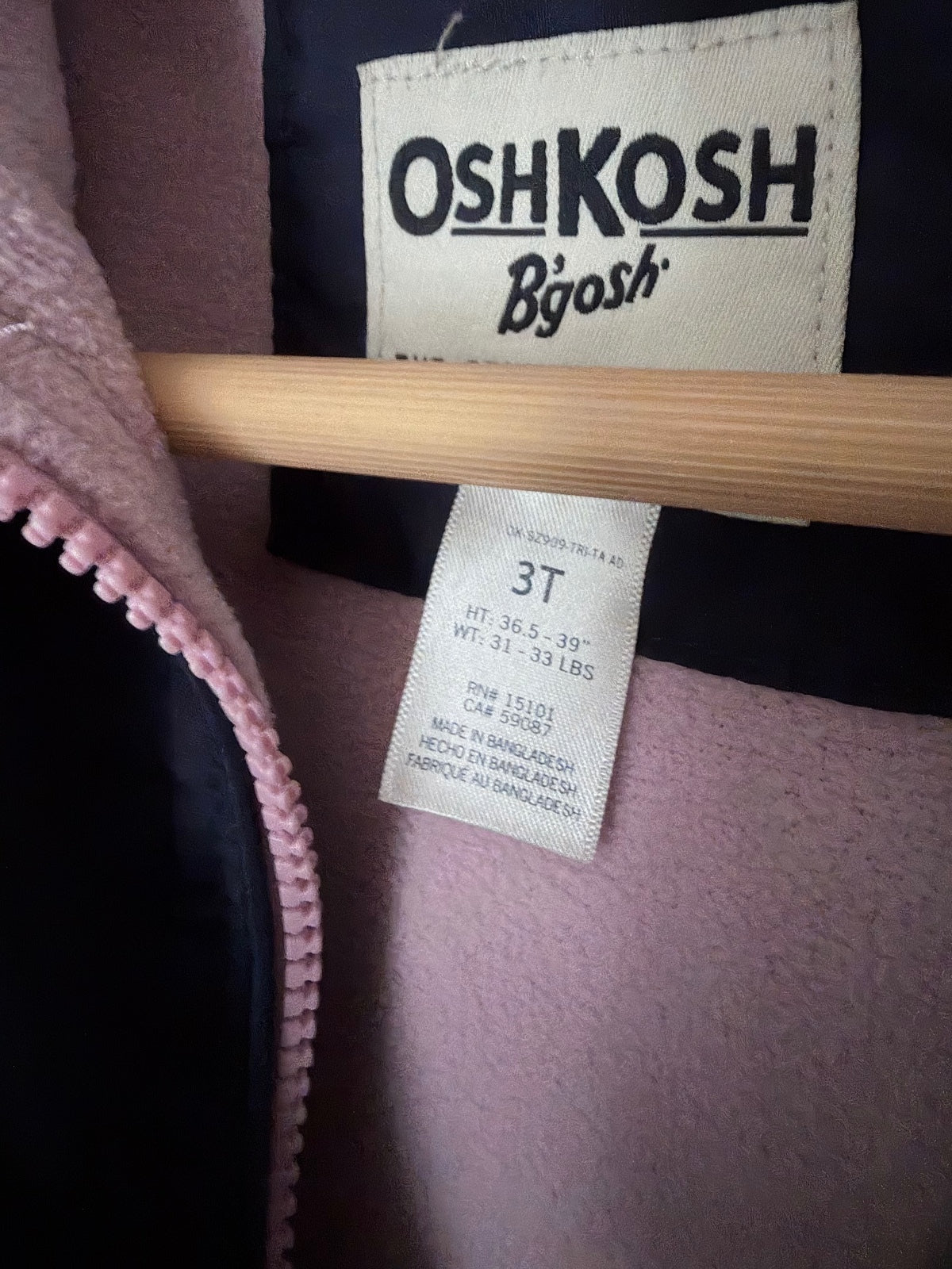 OshKosh B'gosh Girls 3T Navy Blue Fleece Lined Kitty Cat Hooded Jacket Coat