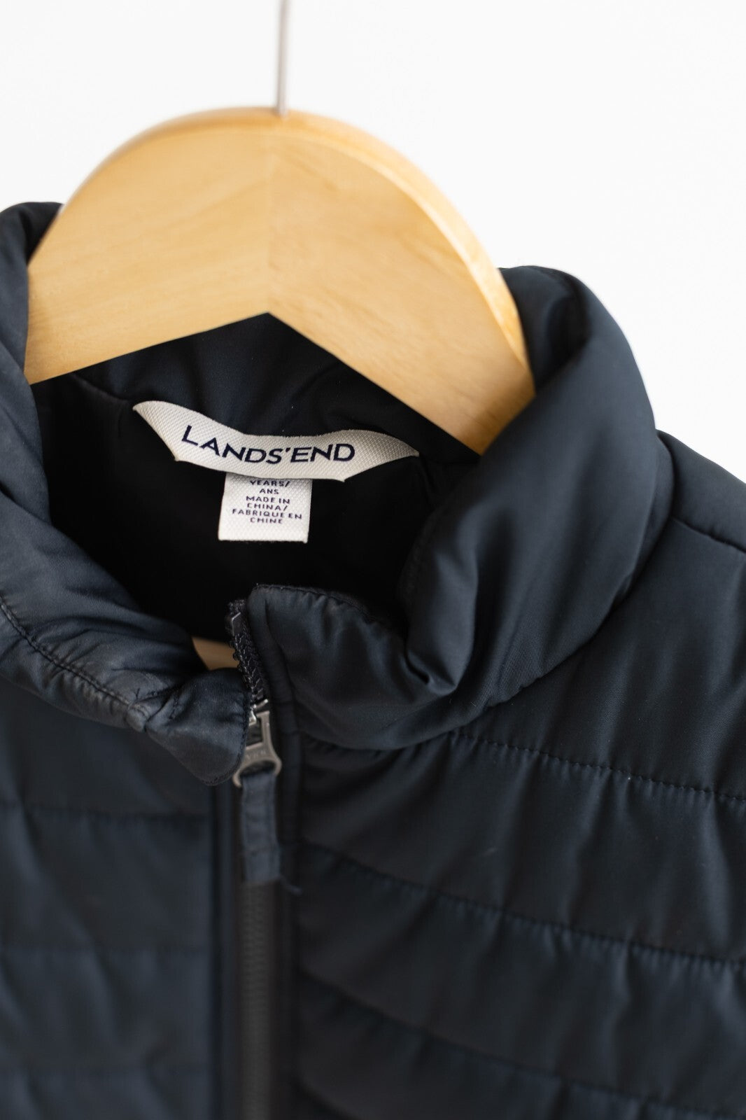 Lands' End Womens Black Quilted Puffer Vest Size M (10-12)