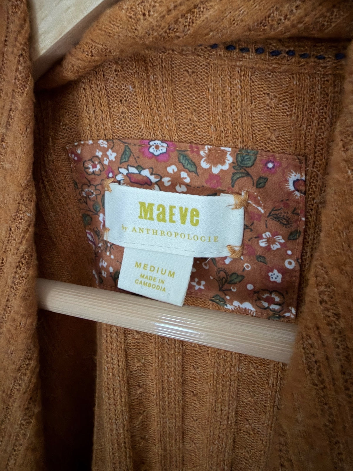 Maeve by Anthropologie Rafela Hacci Surplice Wrap Top Mustard Camel Medium