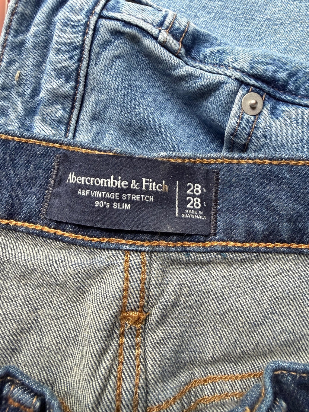 NWT Abercrombie & Fitch A&F Vintage Stretch 90’s Slim Jeans Dark Wash 28x28
