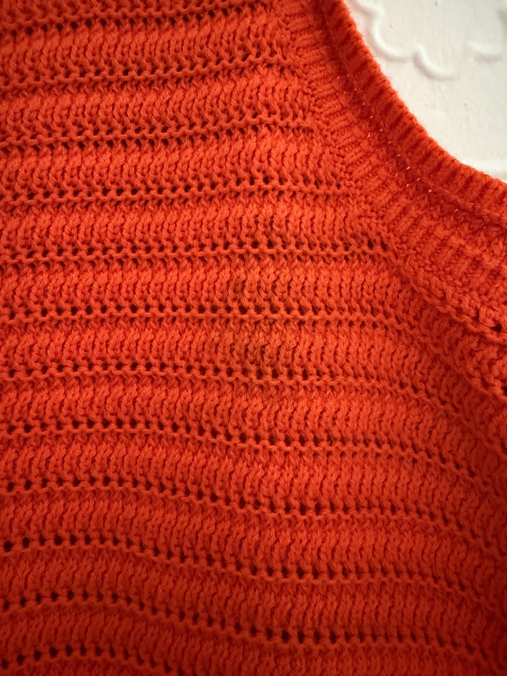 J.Crew Crochet Knit Tank Top Burnt Orange Size XL