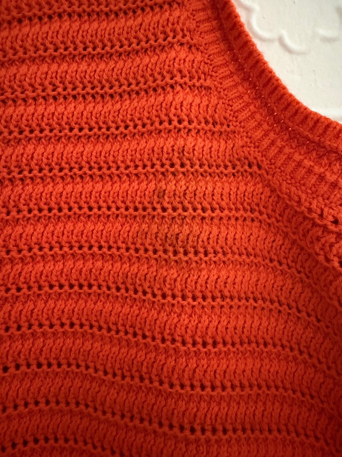 J.Crew Crochet Knit Tank Top Burnt Orange Size XL