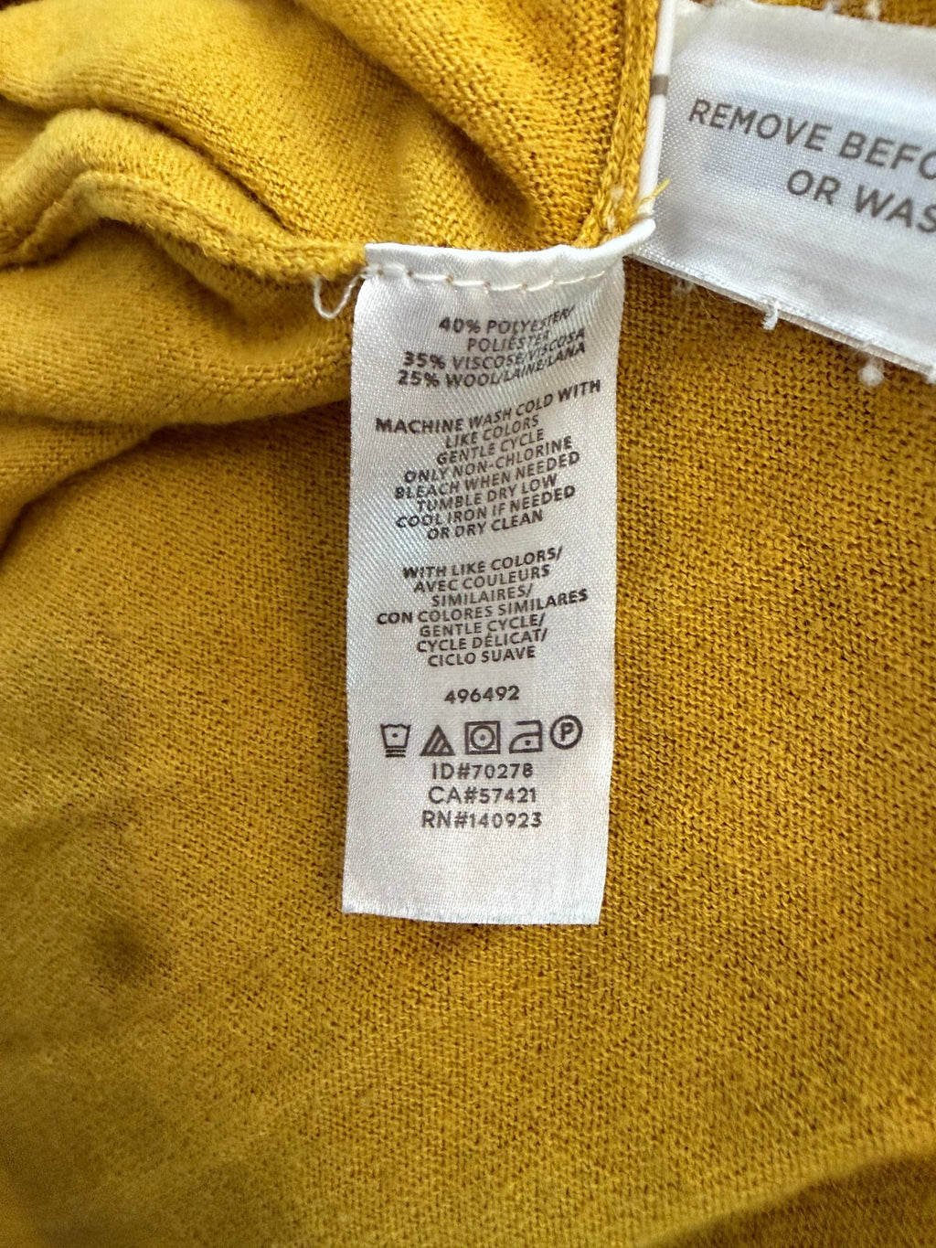 LOFT Mustard Yellow V-Neck Button Cardigan Sweater Wool Blend XS